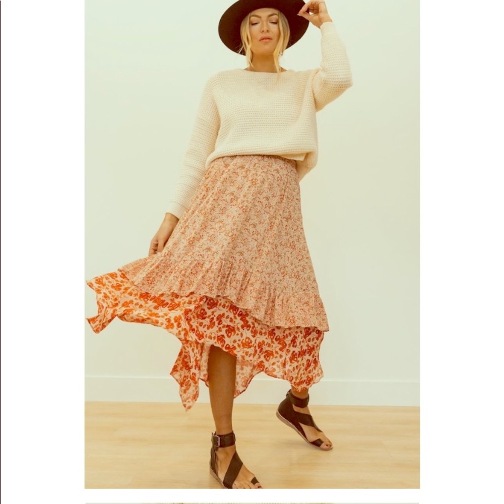 Free people flowing skirt NWT
